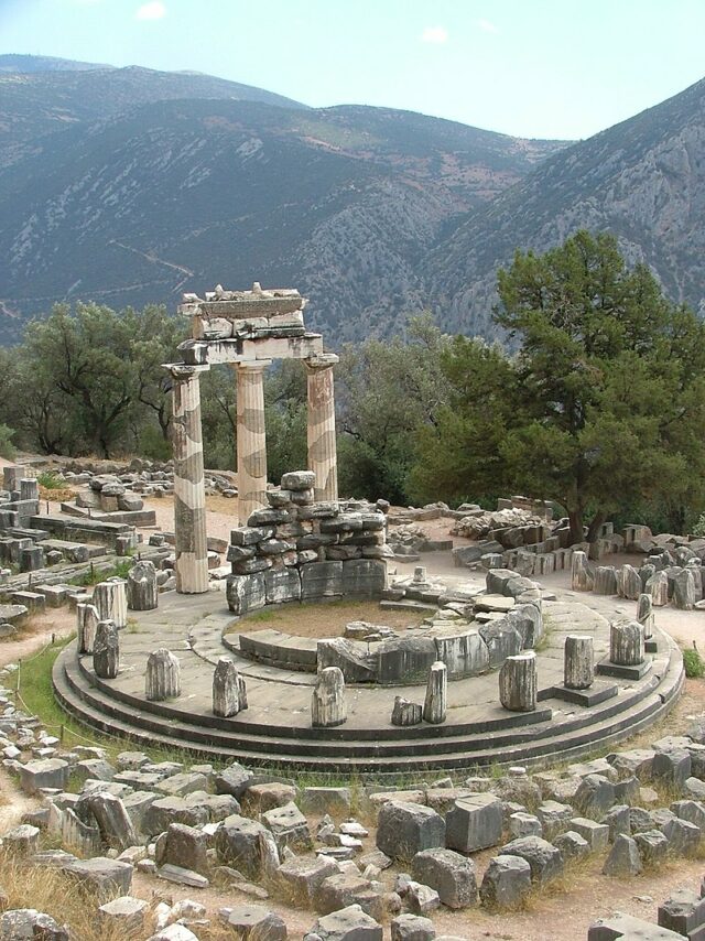 The Tholos at the base of Mount Parnassus: 3 of 20 Doric columns